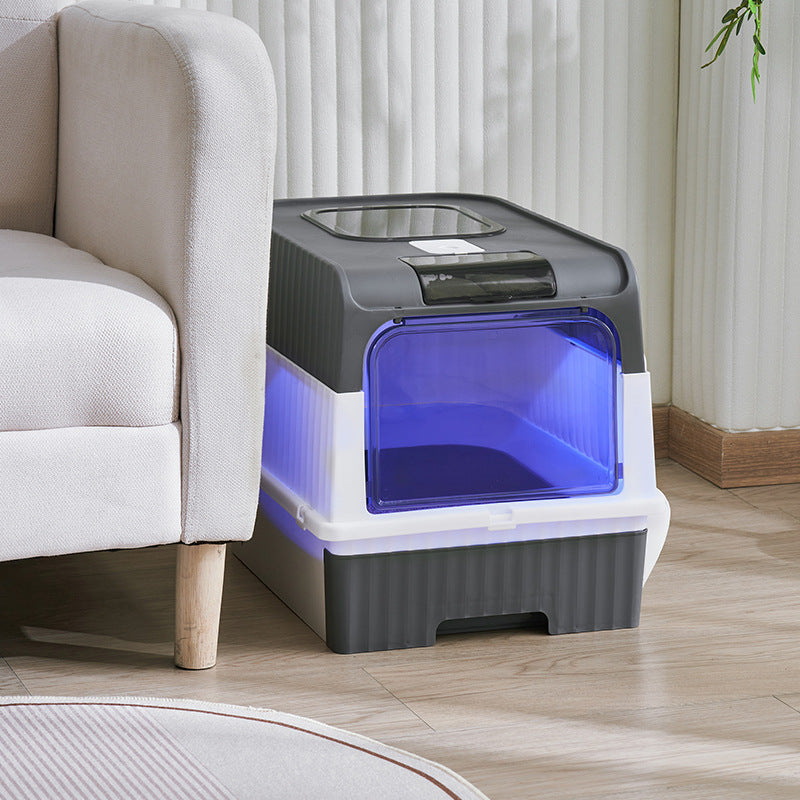 Cat Litter Basin Top-in UV Drawer Fully-enclosed Sterilization Oversized Cat Toilet Closed Pet Supplies