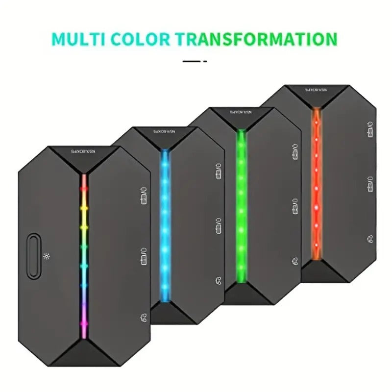 G6L RGB Backlit Gaming Controller Converter, Type-C USB Keyboard and Mouse LED Adapter/Converter for PS4/Xbox One/Xbox 360/Nintendo Switch/PS3