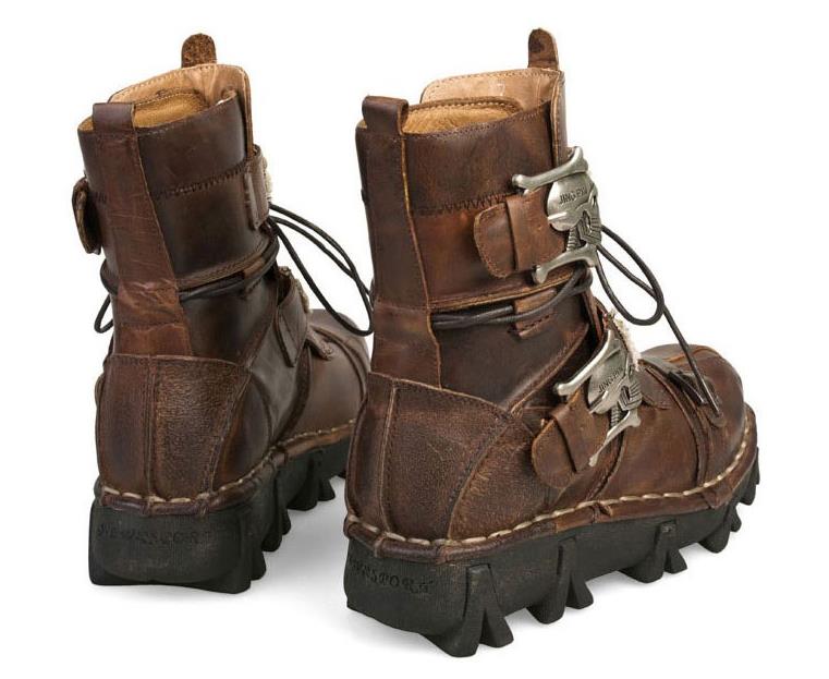 Men's Cowhide Genuine Leather Working Boots Military Combat Boots Gothic Skull Punk Motorcycle Martin Boots