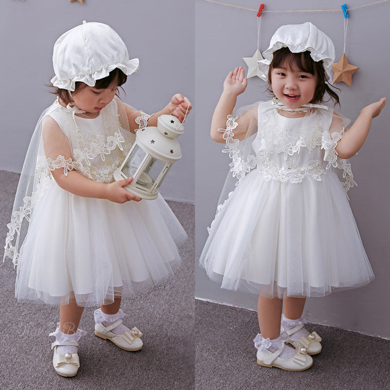 2020 full moon baby baby wash dress Princess Dress Baby Dress shawl Hat Winter Dress Skirt