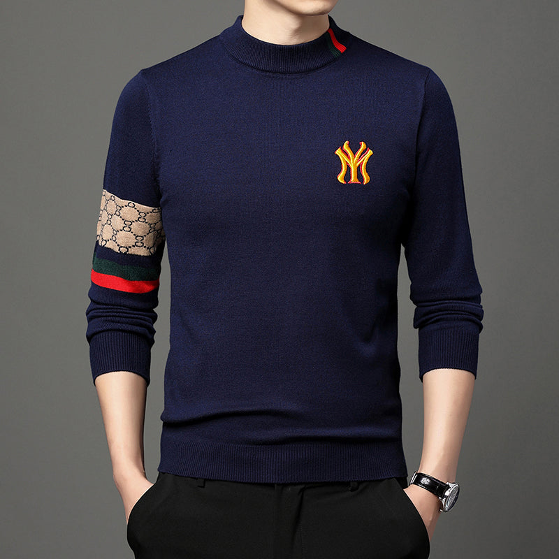 2023 Men's Casual Embroidery Knitted Sweaters Designer Pullovers Warm O-Neck Jumper Men's Clothing Autumn Winter New Fashion