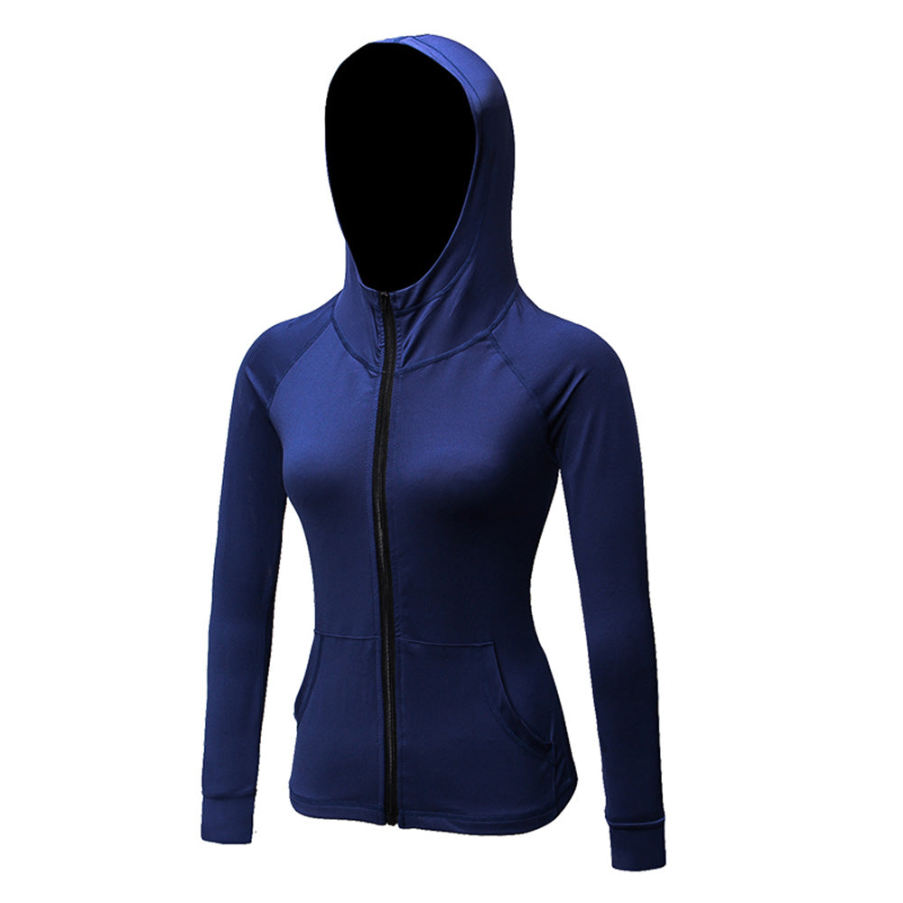 Women's fall and winter fitness coat Yoga Training running zipper sport casual hoodie quick-drying coat