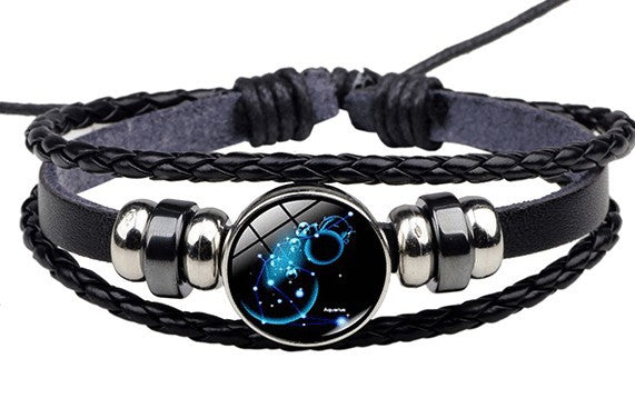 Twelve Constellations Bracelet for Men and Women Jewelry Handrope Chaozhou Nocturnal Personality Hand String for Couple''s Bracelet Birthday Gift