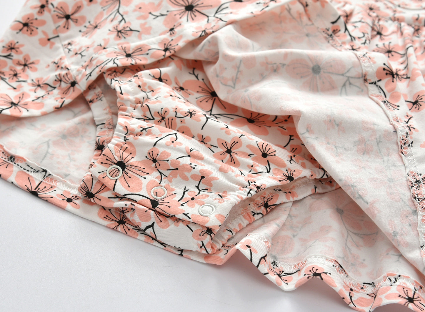 Baby long sleeved nubao ha two piece floral skirt Siamese Siamese cotton fabric newborn climb clothes