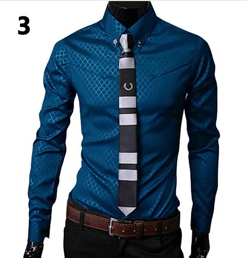 Large size men's new dark plaid casual men's long-sleeved shirt