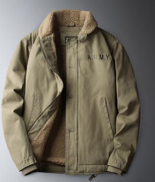 Men winter thickened lambskin coat, plush cotton coat, retro jacket