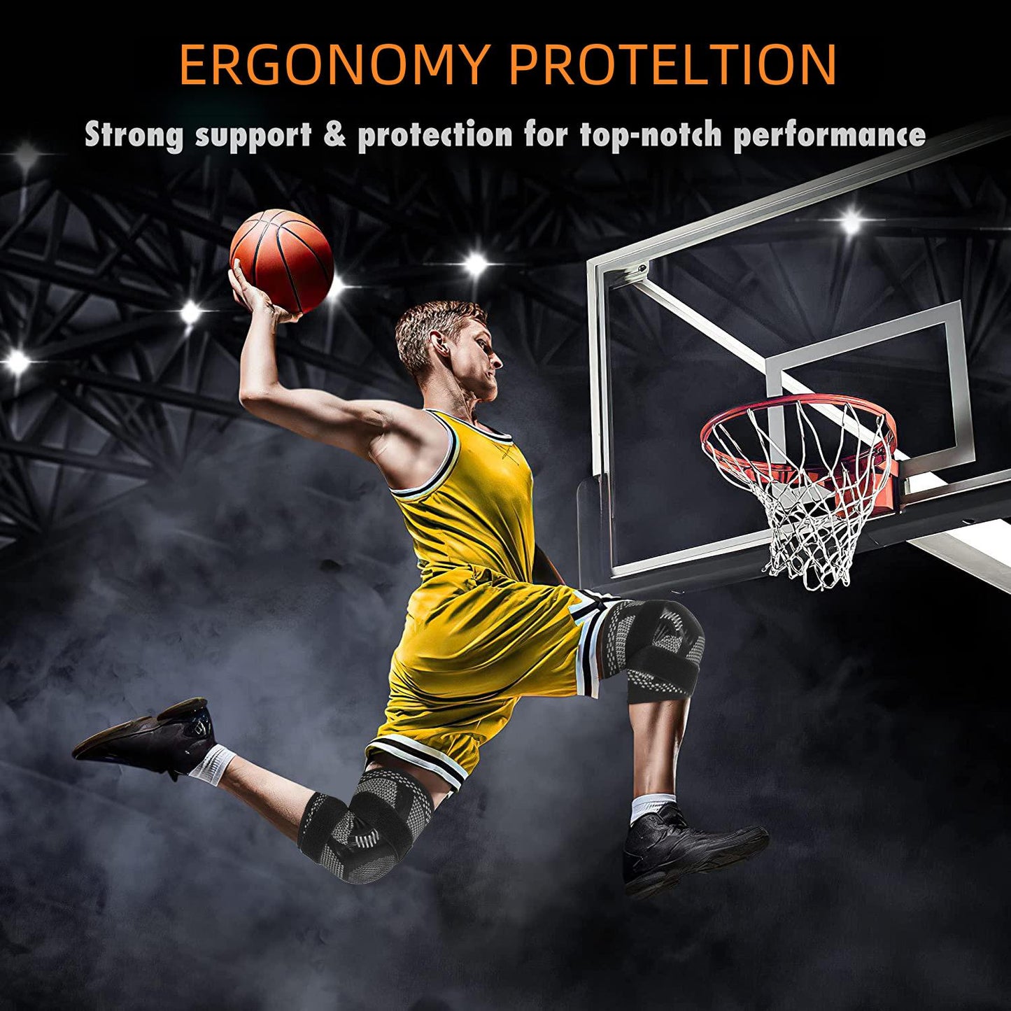 Sports Knee Protection Men's Knee Silicone Protection Running Fitness Basketball Skipping Knee Protection Warm Leg Protection Patella Belt Customization