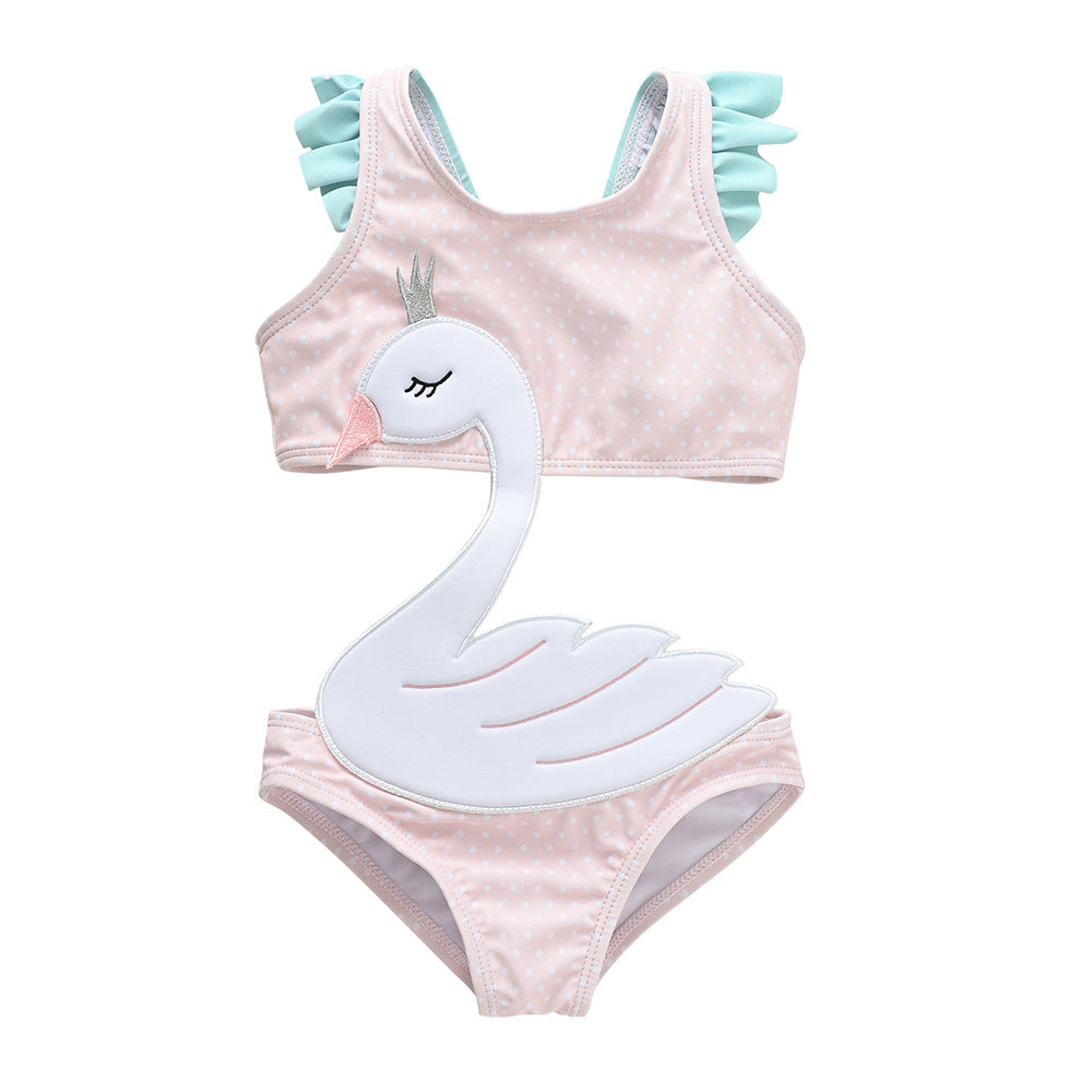 Children's Swimsuit Summer Whale Cute Baby Cartoon Girls One Piece swimsuit suitable for Ages 1-8