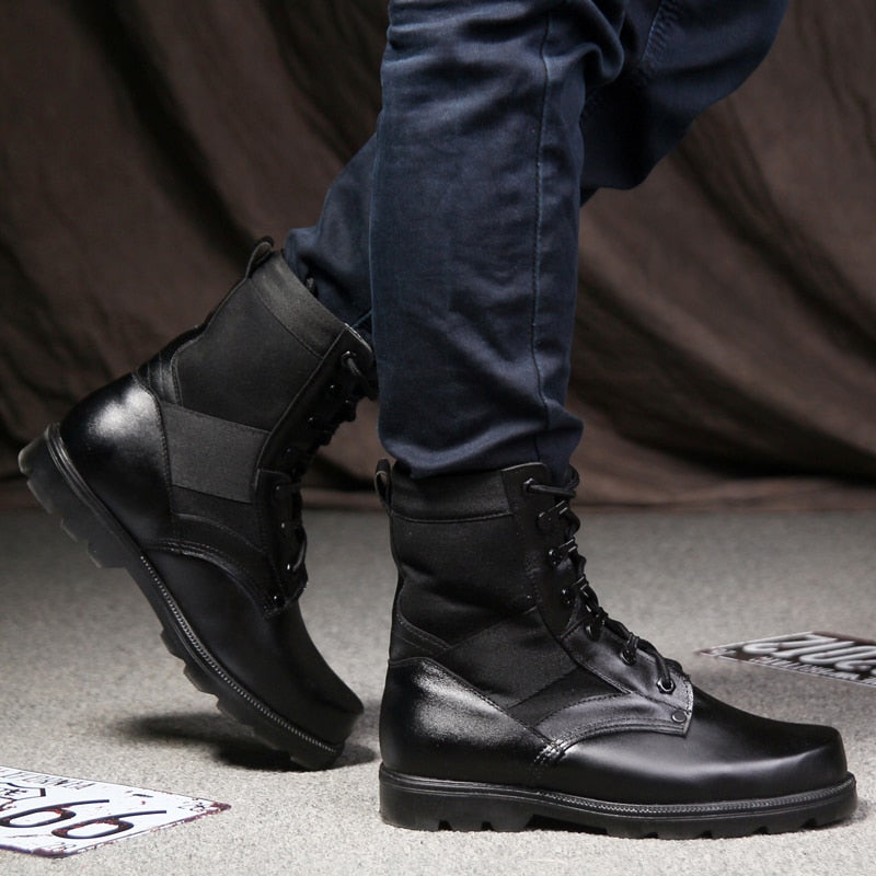 Y Autumn Genuine Leather Combat Boots Men's Winter Special Boots Desert Boots Men Tactical Boots Army Shoes