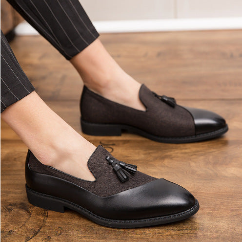 Spring and Autumn new fashion trendy men's shoes British style retro small leather shoes formal wear business tassel leather shoes cross-border hot