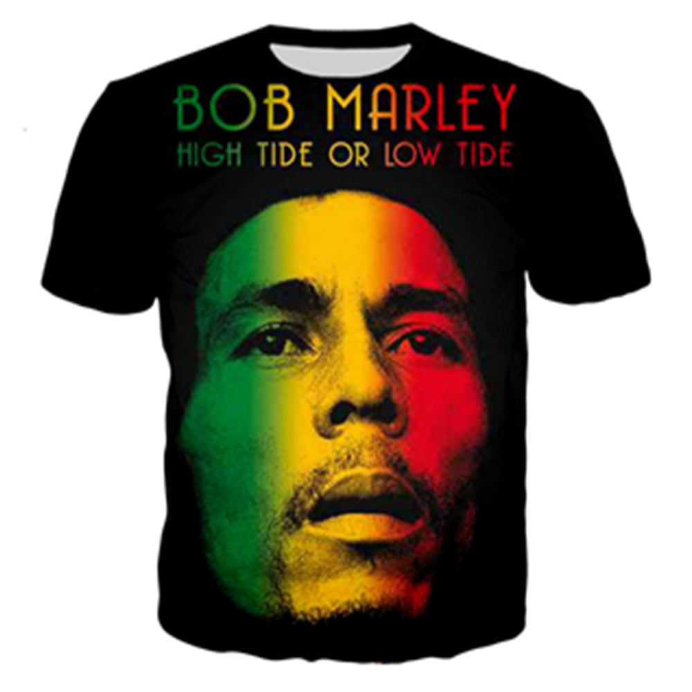 2023 New Summer Fashion Hip Hop T-shirt Reggae Originator Bob Marley 3D Printed Men Women Casual O-Neck Oversized T Shirt Tops