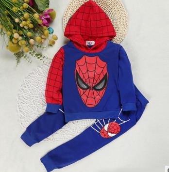 2020 spring and autumn models Korean children's clothing for men and women children Spider-Man children's suit