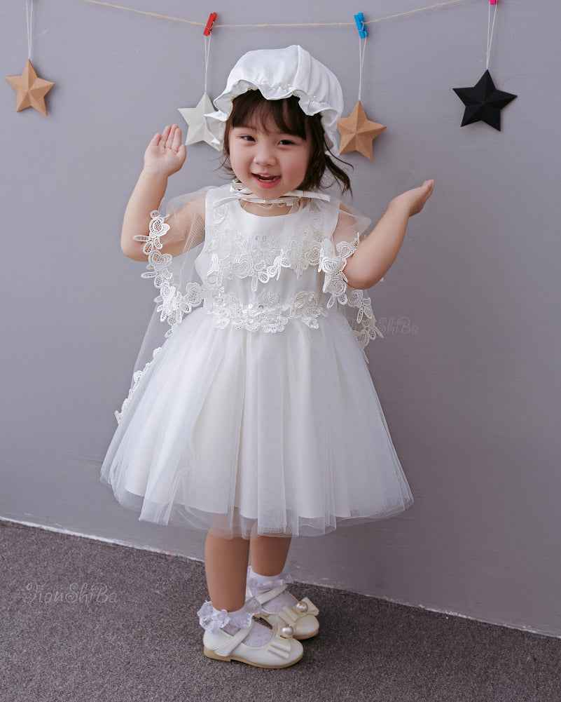 2020 full moon baby baby wash dress Princess Dress Baby Dress shawl Hat Winter Dress Skirt