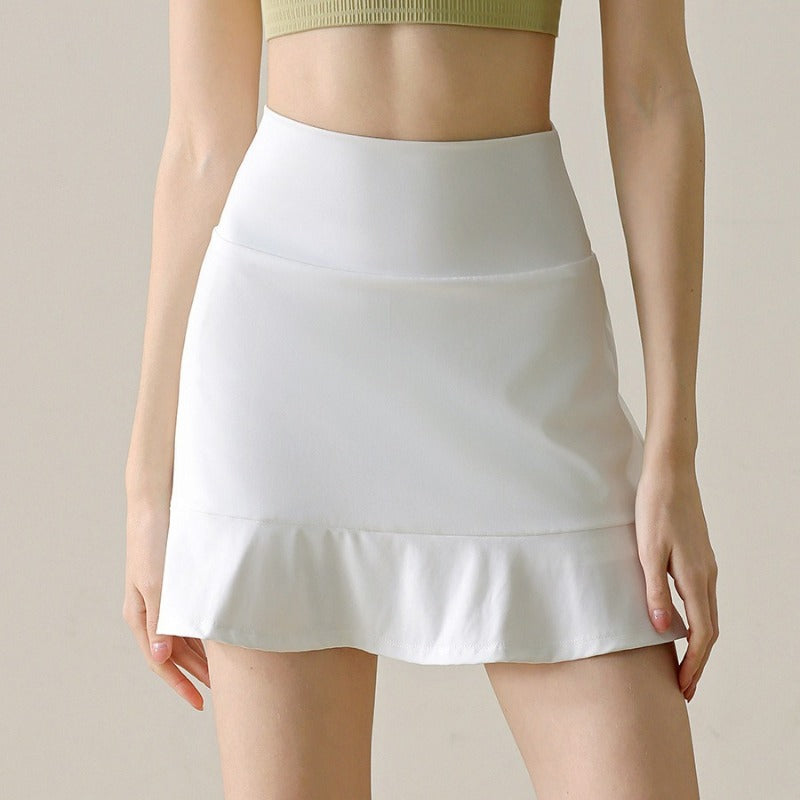 Nylon Petal Sports Short Skirt for Women with Inner Lining for Anti Glare Fitness Half Tennis Pants Skirt for Summer