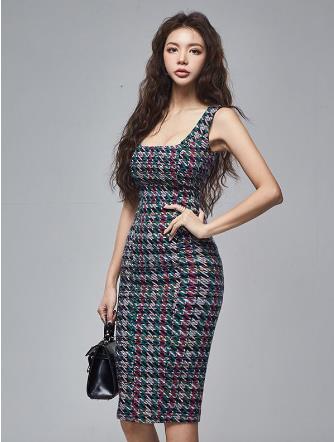 Belted woven dress