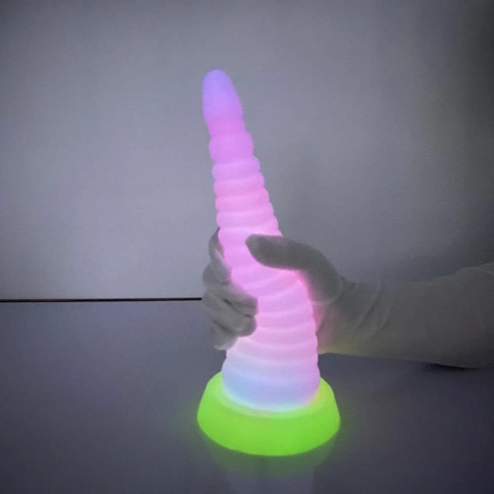 Luminous shark super large thick soft suction cup anal expansion device boxing court masturbation adult sex toy supplies