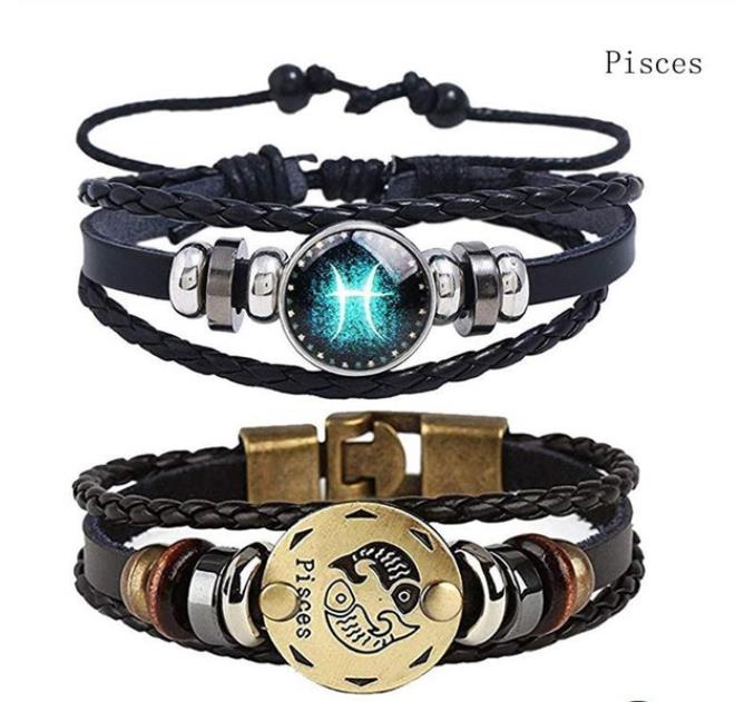 Twelve Constellations Bracelet for Men and Women Jewelry Handrope Chaozhou Nocturnal Personality Hand String for Couple''s Bracelet Birthday Gift