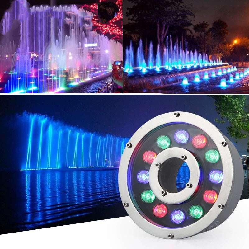 Waterproof IP65 Fountain Light Multi Color AC 12V Outdoor Led Underwater Lamp for Fish Tank Pond Swimming Pool Spa Party Park
