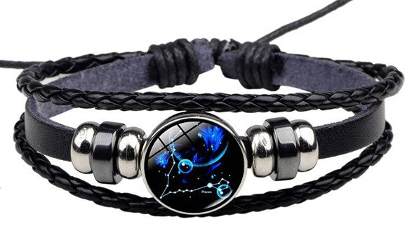 Twelve Constellations Bracelet for Men and Women Jewelry Handrope Chaozhou Nocturnal Personality Hand String for Couple''s Bracelet Birthday Gift