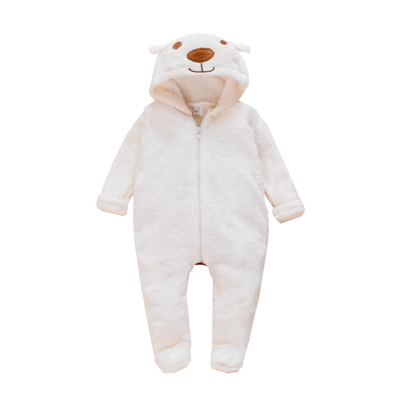 2023 Winter plus Velvet Hooded Warm Jumpsuit Crawling suit 0-1 Years Old Beibei Toddler Steps coat Fashion Children's clothing