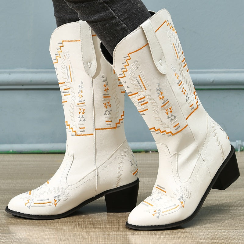Autumn And Winter New Mid Tube Knight Boots