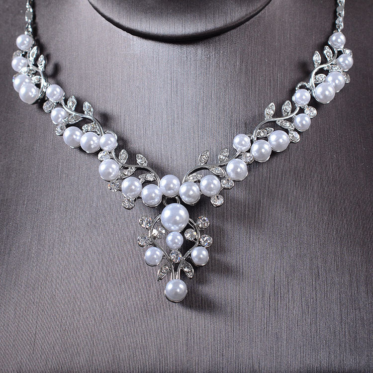 TL210 bridal jewelry, Korean Earring Necklace, two sets wedding, birthday banquet, wedding dress, accessories