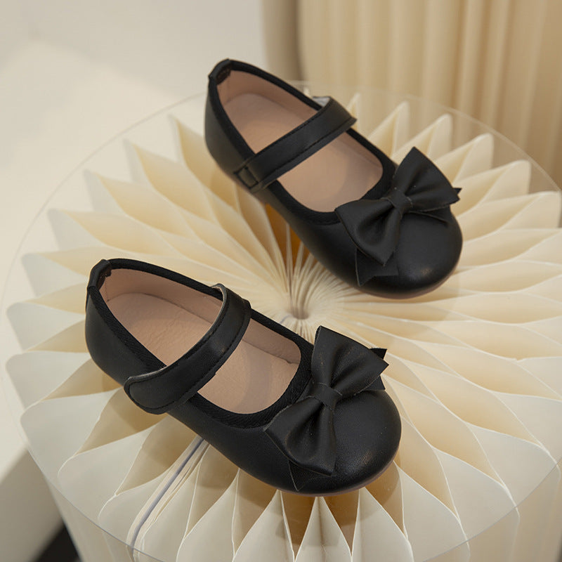 Girls Baby Shoes Soft Bottom Children's Shoes Bow Decoration Leather Shoes Toddler Shoes