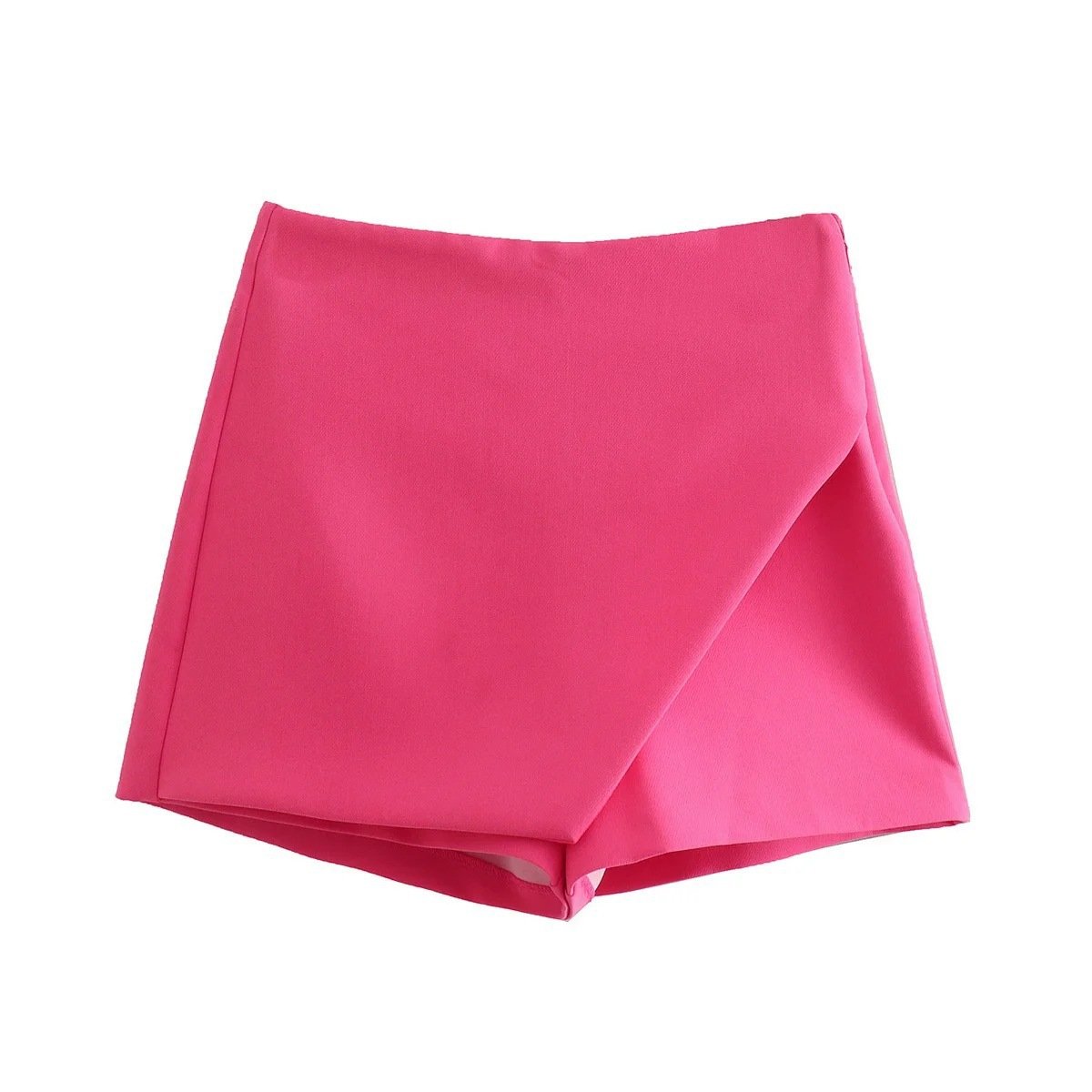 Asymmetrical Candy Colored Skirt With High Waist And Long Legs