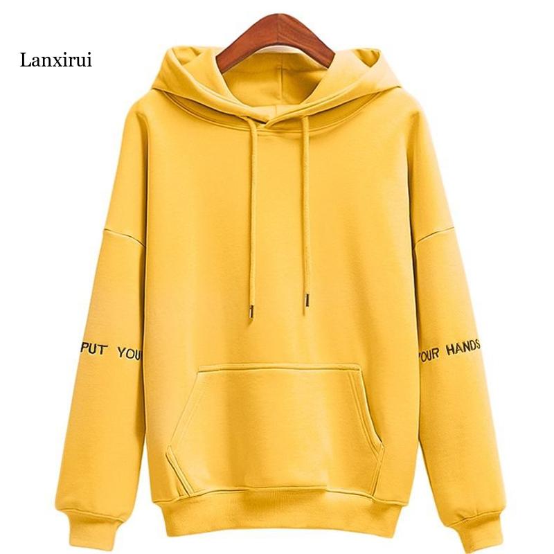 Kadın moda kadife Hoodies kadın düz renk nakış kapşonlu Tops eşofman kazak uzun kollu gündelik spor giyim ceket