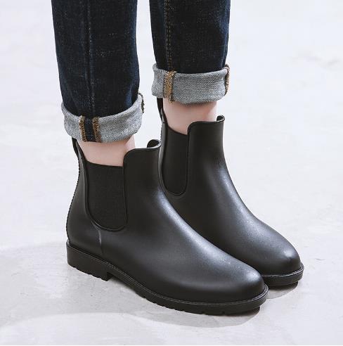 Chelsea rain boots men and women short tube rain boots fashion water shoes low-top rubber shoes casual adult water shoes women
