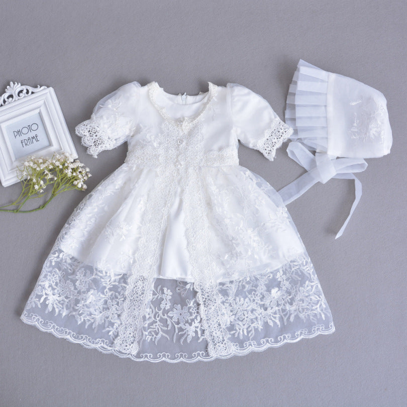 Cross border for fast selling baby princess dress, baby wash gown, lace dress, three sets of full moon skirt