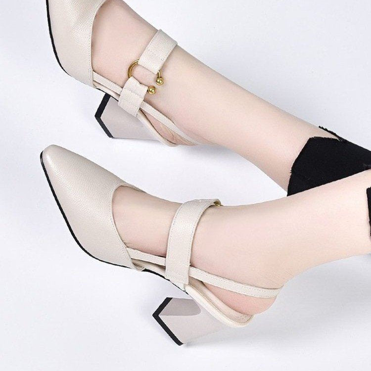 sandalias sencillas de tacón alto para mujer