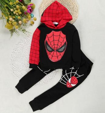 2020 spring and autumn models Korean children's clothing for men and women children Spider-Man children's suit