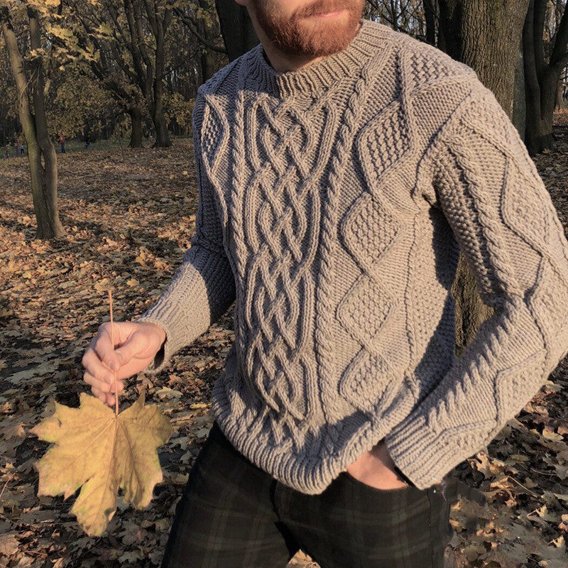 Plus Size Casual Knitted Sweater Men's Shirt Autumn And Winter