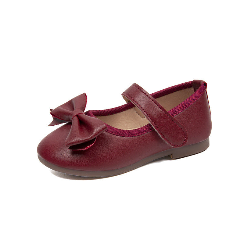 Girls Baby Shoes Soft Bottom Children's Shoes Bow Decoration Leather Shoes Toddler Shoes
