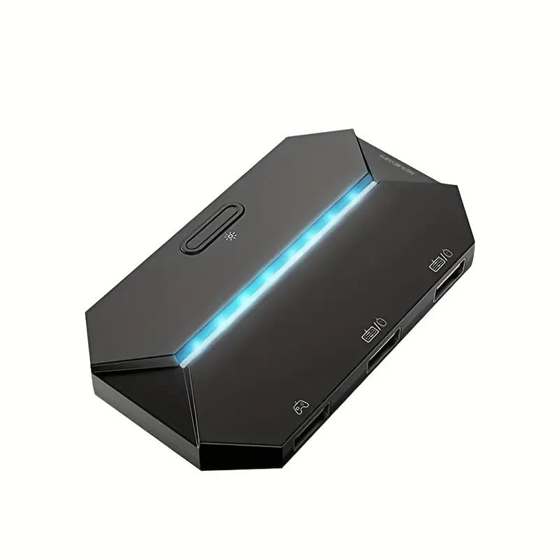 G6L RGB Backlit Gaming Controller Converter, Type-C USB Keyboard and Mouse LED Adapter/Converter for PS4/Xbox One/Xbox 360/Nintendo Switch/PS3