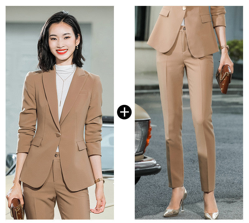 Two-Piece Suit Women's Professional Wear Trousers Fashion Overalls