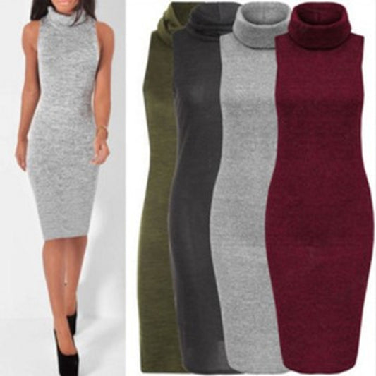 Autumn And Winter High Lead Knitting Dress Sexy Self-cultivation Package Buttocks Vest