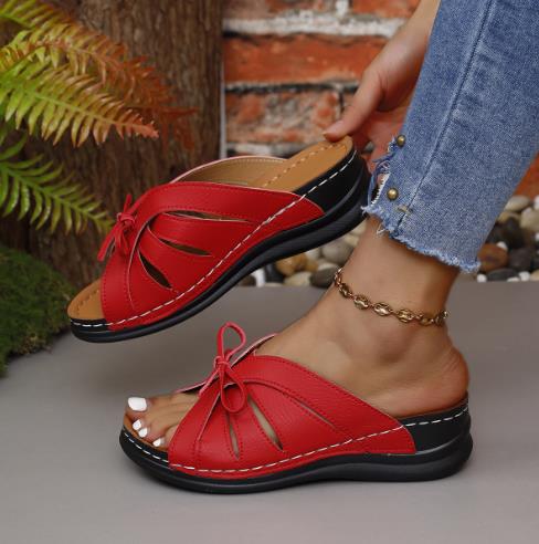 Summer Bows Tied Open Toe Low Heel Sandals