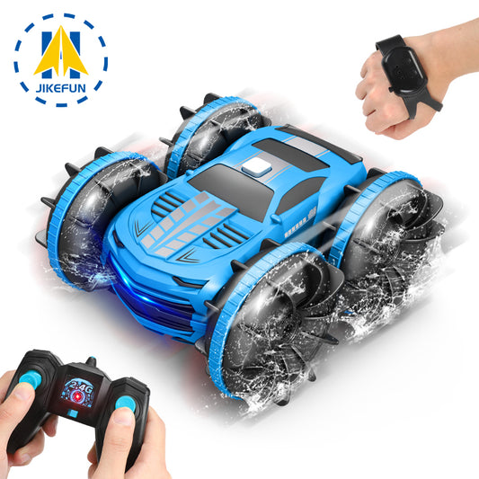 Factory direct sale 2.4g gesture watch amphibious amphibious remote control car double-sided stunt