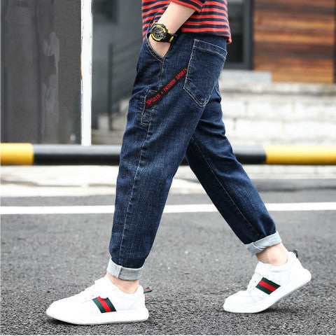 Boys' Casual Pants Korean Winter Long Pants, Big Kids Plus Cashmere Pants Trend