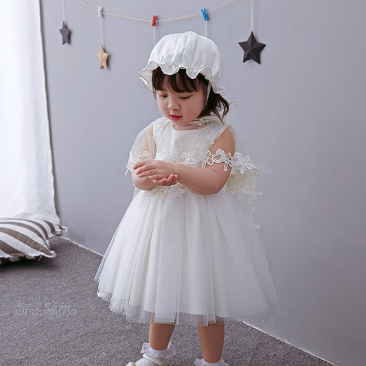 2020 full moon baby baby wash dress Princess Dress Baby Dress shawl Hat Winter Dress Skirt