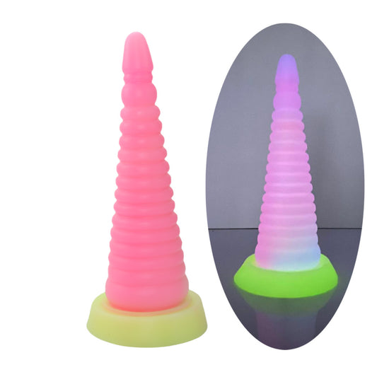 Luminous shark super large thick soft suction cup anal expansion device boxing court masturbation adult sex toy supplies