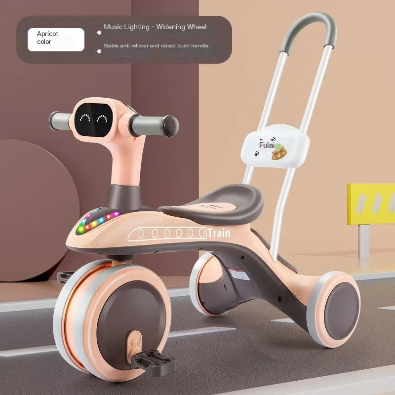 Children Tricycle Pedal Bike Is Suitable For 1-6 Year Old Babies To Exercise Balance Ability Two Types Of Balance Bikes Music&&Orange