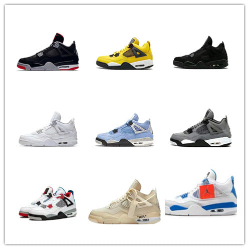 Putian factory AJ4 Joint white sail electric mother black red and white cement men's and women's sports big Paris Joe 4 air cushion basketball shoes