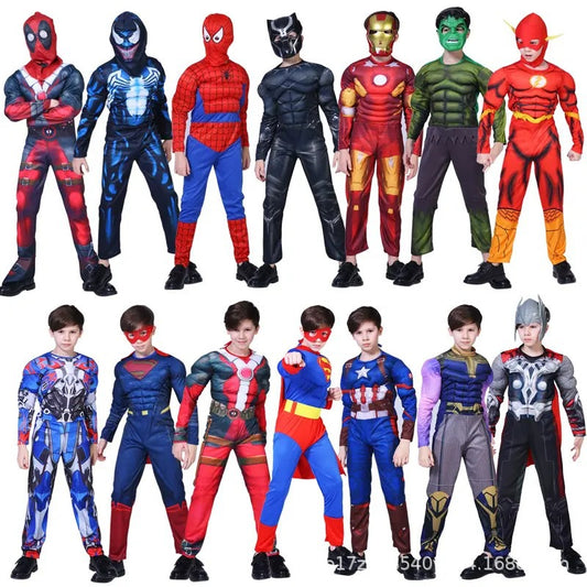 Halloween Costume Child Avengers Captain America Iron Man Superman Spiderman Optimus Prime Muscle Suit