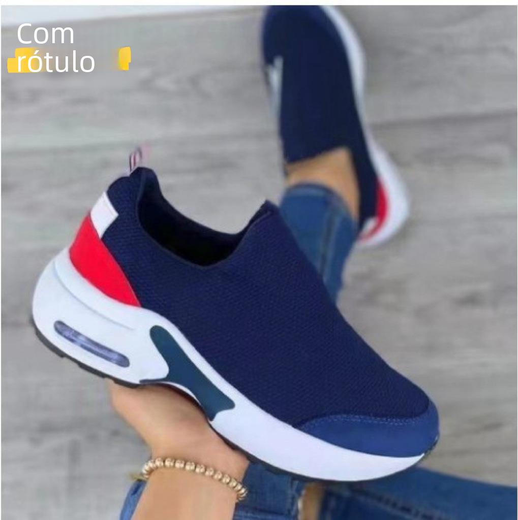 Foreign Trade Large Size Sports Casual Mesh Shoes Women's Round-toe Low-top Breathable Mesh One-step Lazy Shoes Cross-border Single-layer Shoes