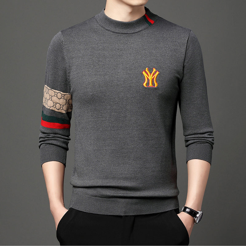 2023 Men's Casual Embroidery Knitted Sweaters Designer Pullovers Warm O-Neck Jumper Men's Clothing Autumn Winter New Fashion