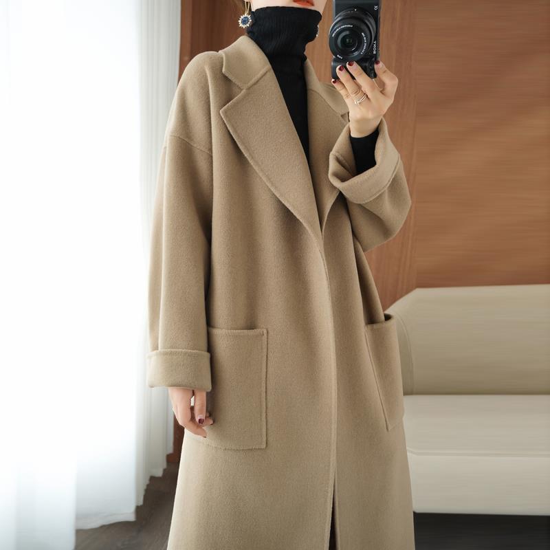Loose and thickened woolen suede coat