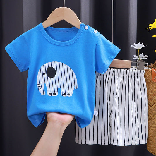 Summer Baby Kids Short Sleeve+Shorts Baby Boy Fashion Clothing Set Baby Girls Lovely Outfits Dresses